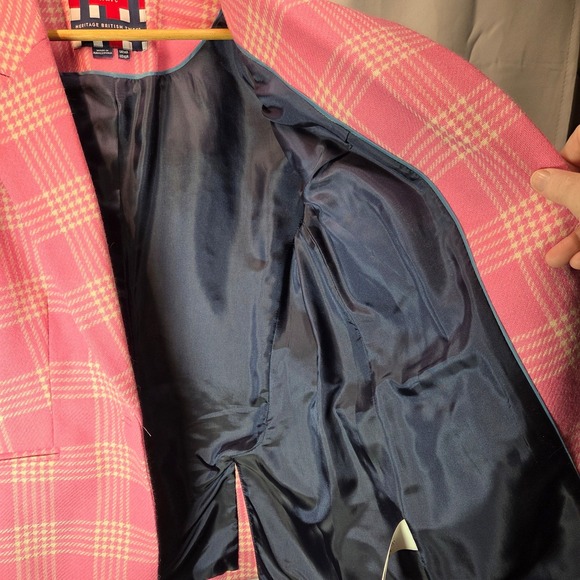 Boden Heritage British Tweed Women's Pink Plaid Wool Blazer 10 Reg. - Picture 6 of 9